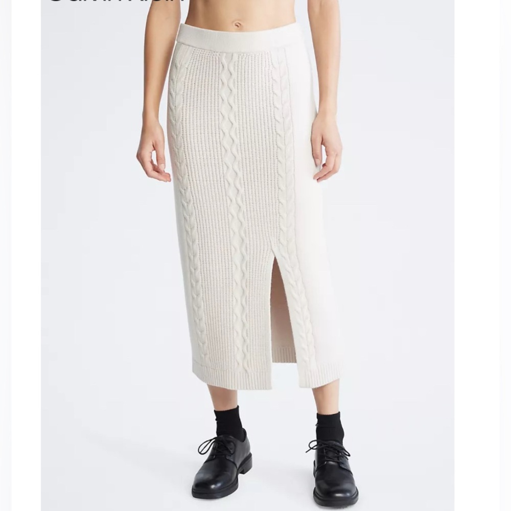 Calvin Klein Cable-knit skirt